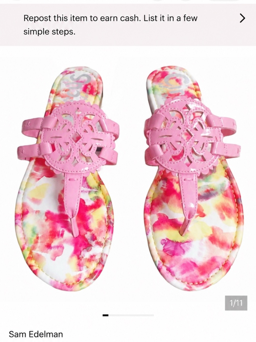 SAM EDELMAN Clara Sandal Flop Flop Flamingo Pink